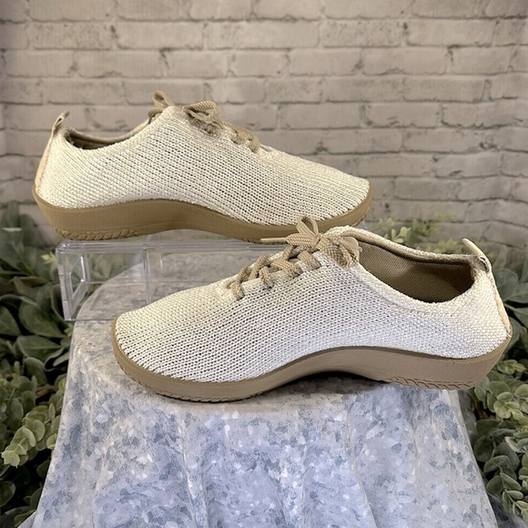 Arcopedico LS Beige Stretch Knit Lace-up Sport Casual Walking Shoes WMS 9.5M✨EUC - Picture 5 of 10